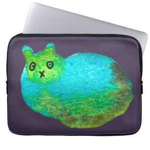 Housse Pour Ordinateur Portable Image d'art de chat bleu gras mou