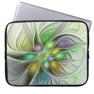 Housse Pour Ordinateur Portable Imaginaire coloré Fleur moderne Abstrait Fractal