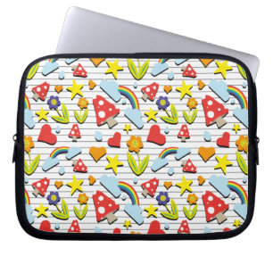 Housse Pour Ordinateur Portable Imaginaire Monde sur papier à notes linéaires