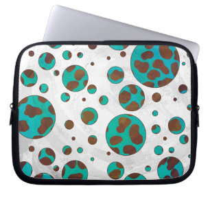 Housse Pour Ordinateur Portable Impression Brown et Turquoise dalmate