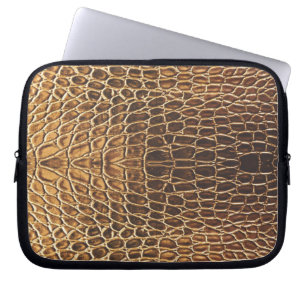 Housse Pour Ordinateur Portable Impression peau d'alligator marron clair