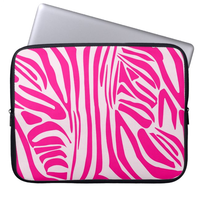 Housse Pour Ordinateur Portable Impression zèbre rose (Devant)
