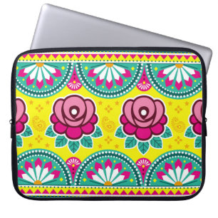 Housse Pour Ordinateur Portable Indian and Pakistani truck art seamless long horiz