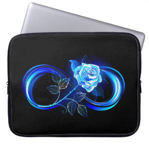 Housse Pour Ordinateur Portable Infini lumineux avec rose bleue