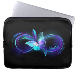 Housse Pour Ordinateur Portable Infinité brillante avec papillon magique