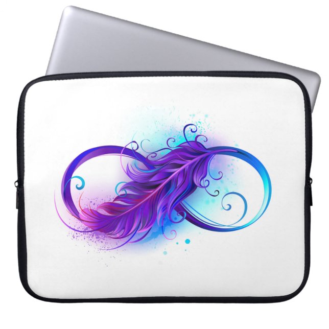 Housse Pour Ordinateur Portable Infinity with purple feather (Devant)