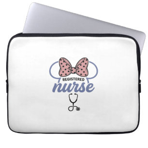 Housse Pour Ordinateur Portable Infirmière diplômée stéthoscope à ruban graphique 