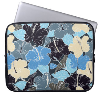 Housse Pour Ordinateur Portable Intersecter courbe élégant flux d'hibiscus stylisé