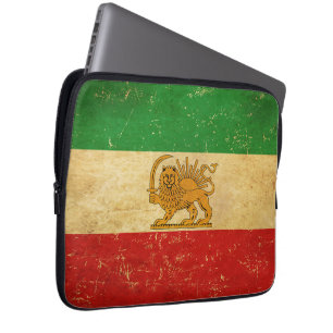 Housse Pour Ordinateur Portable Iran Drapeau Lion et Sun Shah de l'Iran