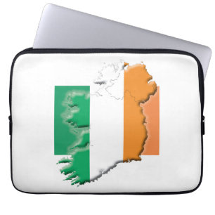 Housse Pour Ordinateur Portable IRLANDE Carte du drapeau Ordinateur patriotique