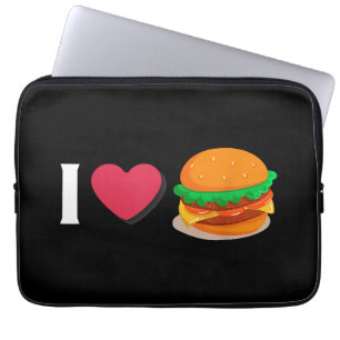 Housse Pour Ordinateur Portable J'adore Burger Cheeseburger Manger Mal