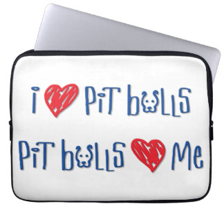 Housse Pour Ordinateur Portable J'aime des pitbulls - les pitbulls m'aiment