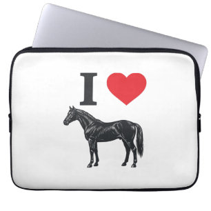 Housse Pour Ordinateur Portable J'aime les chevaux vintage gravure conception de t