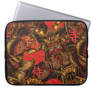 Housse Pour Ordinateur Portable Japanese style vintage seamless pattern with samur