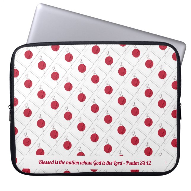 Housse Pour Ordinateur Portable JAPON DRAPEAU Écriture personnalisable (Devant)