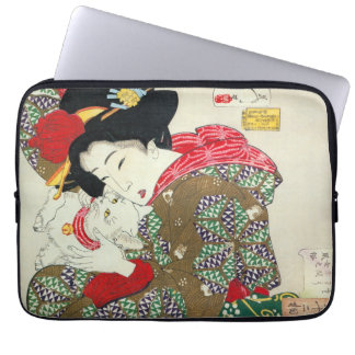 Housse Pour Ordinateur Portable Japonaise avec Chat, Tsukioka Yoshitoshi