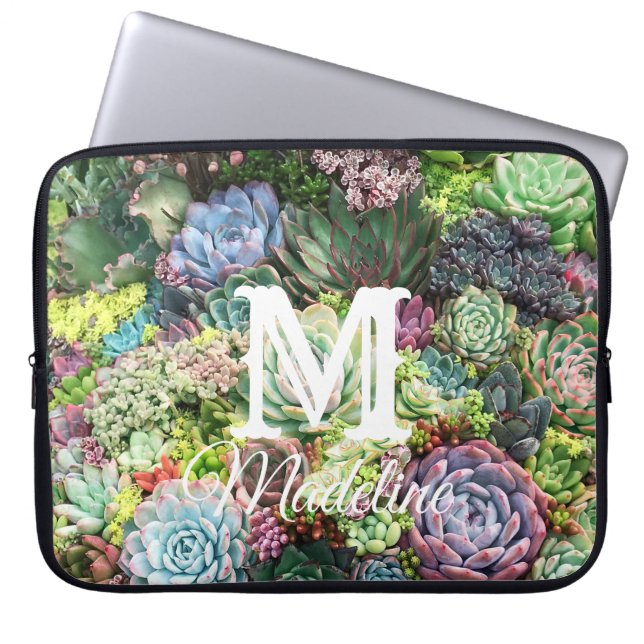 Housse Pour Ordinateur Portable Jardin coloré Succulent (Devant)