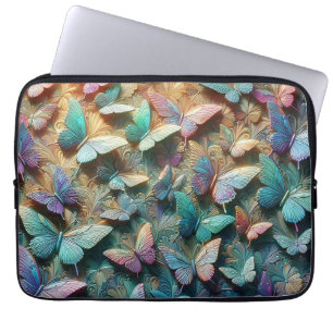 Housse Pour Ordinateur Portable Jardin de papillons iridescent