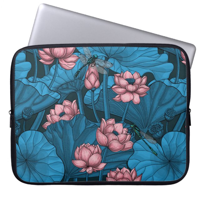 Housse Pour Ordinateur Portable Jardin du lotus nocturne (Devant)