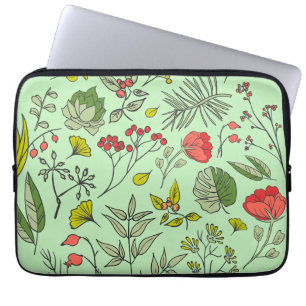 Housse Pour Ordinateur Portable Jardin Fleur sauvage botanique
