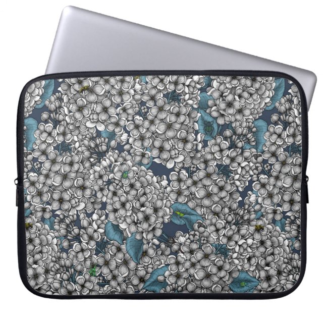 Housse Pour Ordinateur Portable Jardin Lilac blanc (Devant)
