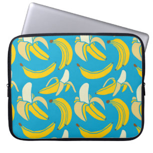 Housse Pour Ordinateur Portable jaune frais banane tropicale sans soudure patte