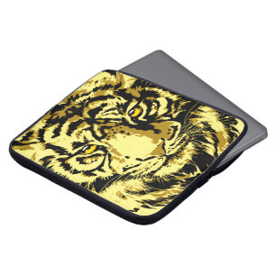 Housse Pour Ordinateur Portable Jaune tigre   Coque d'ordinateur portable beige Ti