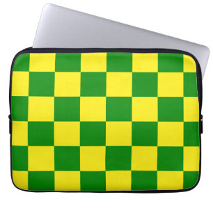 Housse Pour Ordinateur Portable Jaune vert À damiers Motif chèque