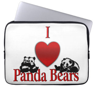 Housse Pour Ordinateur Portable Je coeur ours panda amusant
