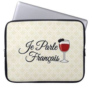 Housse Pour Ordinateur Portable Je parle Francais Je parle béret de verre à vin fr