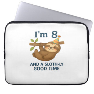 Housse Pour Ordinateur Portable Je suis 8 et un T-Shirt Classique Sloth-ly Good Ti