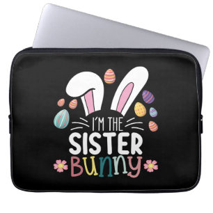 Housse Pour Ordinateur Portable Je suis la lapine sœur tenue de Pâques assortie en