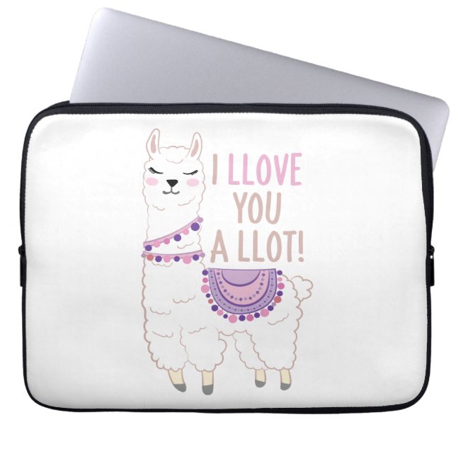 Housse Pour Ordinateur Portable Je t'aime beaucoup - Drôle Llama (Devant)