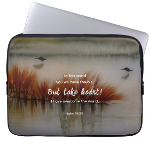 Housse Pour Ordinateur Portable Jean 16:33 J'ai surmonté la Bible Verse Christian