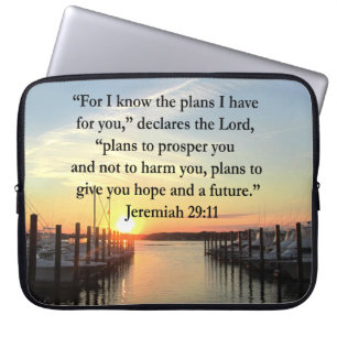 HOUSSE POUR ORDINATEUR PORTABLE JEREMIAH PAISIBLE 29:11 COUCHER DE SOLEIL