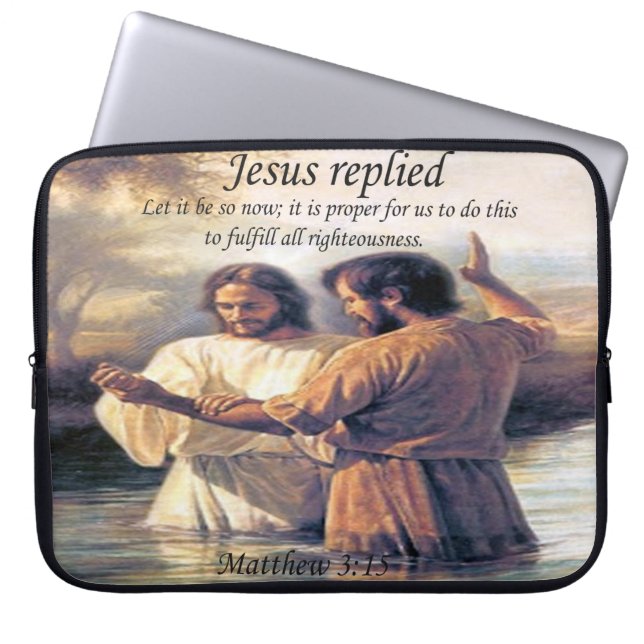 Housse Pour Ordinateur Portable Jésus Christ Baptême image un (Devant)