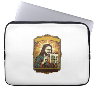 Housse Pour Ordinateur Portable Jésus Escalier Flou Test Captcha Sécurité Tech Hum