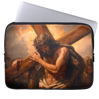 Housse pour ordinateur portable Jésus porte la Cro