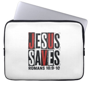 Housse Pour Ordinateur Portable Jésus Sauve Romains 10_9 Chemise Vintage Chrétienn
