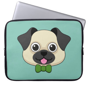 Housse Pour Ordinateur Portable Joli chien Carlin avec Papillon