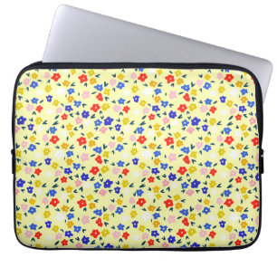 Housse Pour Ordinateur Portable Joli délicat floral mignon sur jaune pastel