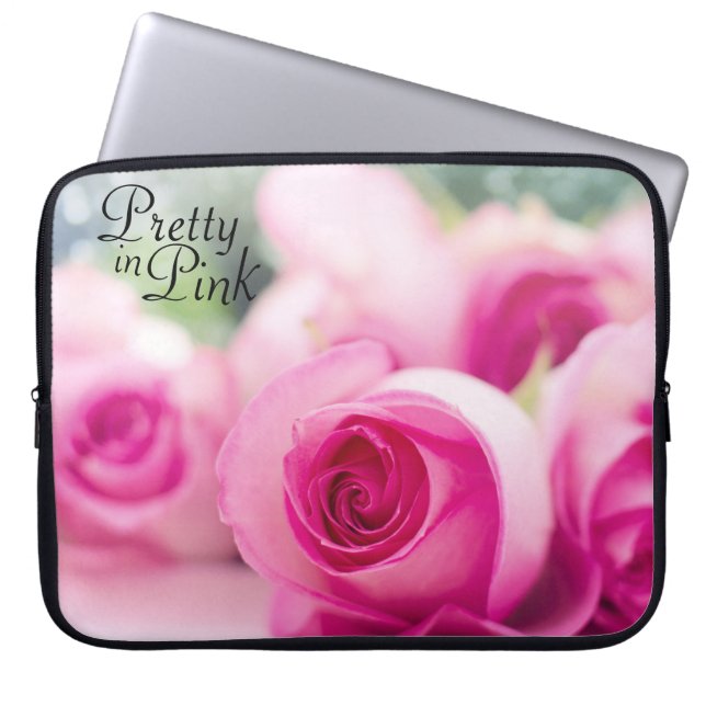 Housse Pour Ordinateur Portable Joli en rose Roses (Devant)