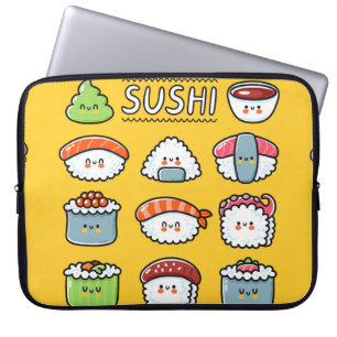 Housse Pour Ordinateur Portable Joli joli joyeux sushi maki rouleaux dessin animé 