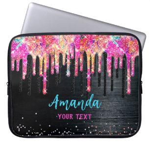 Housse Pour Ordinateur Portable Joli monogramme d'anniversaire de parties scintill