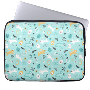 Housse Pour Ordinateur Portable Joli motif de lapin de Pâques Lapins kawaii Œufs