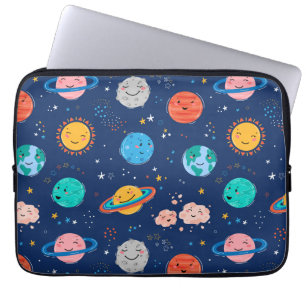 Housse Pour Ordinateur Portable Joli Motif Planète Souriante