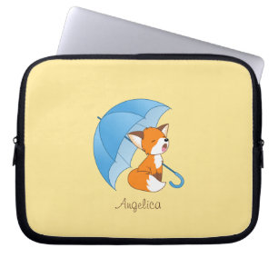Housse Pour Ordinateur Portable Joli Petit Renard dormant sous parapluie