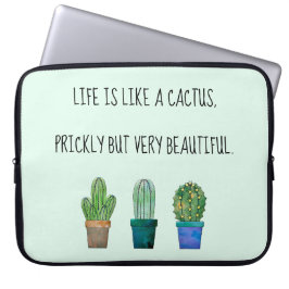 Housse Pour Ordinateur Portable Jolie phrase de cactus avec trois cactus
