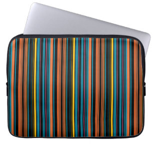 Housse Pour Ordinateur Portable Jolies rayures noires bleues