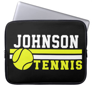 Housse Pour Ordinateur Portable Joueur de tennis NOM Ball Jeu court personnalisé